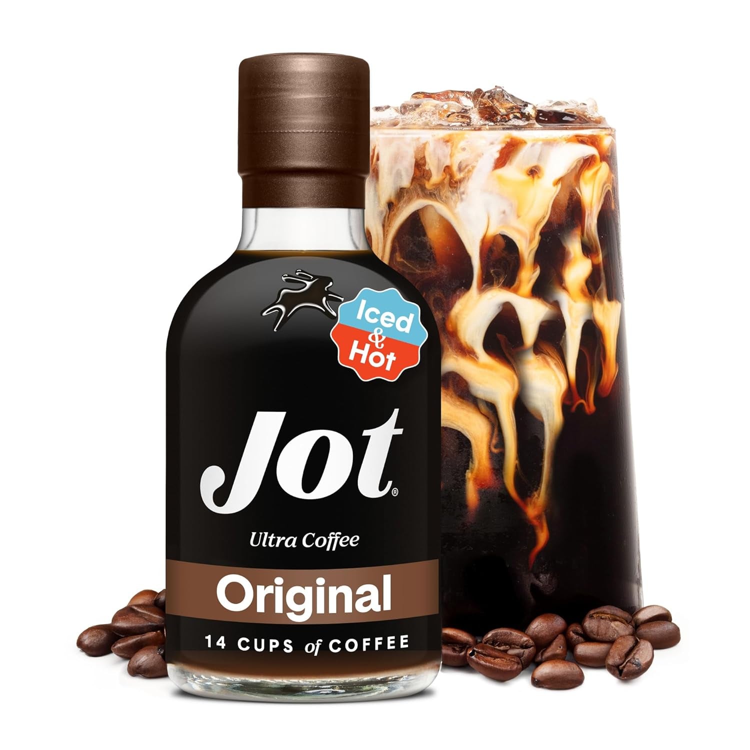 Coffee Concentrate (Original) High Caffeine Instant Cold Brew Coffee, Iced Coffee Instant Espresso, Hot + Cold Coffee Drinks - Make 14 Cups Instant Coffee Cold Brew Concentrate 150Mg Caffeine/Tbsp