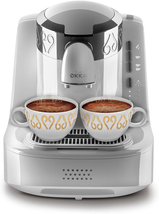 Arzum OK002W Okka Automatic Turkish Coffee Machine, White/Chrome