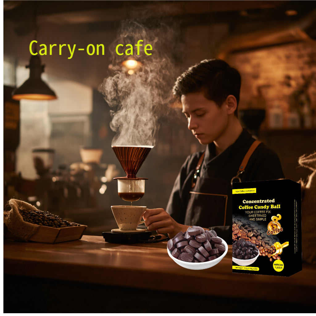 American - Style Concentrated Coffee Candies, Individually Packaged, No Need for Brewing, with a Rich and Mellow Taste. Suitable for People Doing Outdoor Sports, Those at Parties and Drivers.