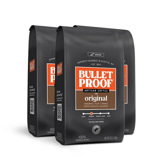Original Medium Roast Ground Coffee, 12 Ounces (Pack of 3), 100% Arabica Beans, Clean Coffee Tested for Toxins, Packaging May Vary