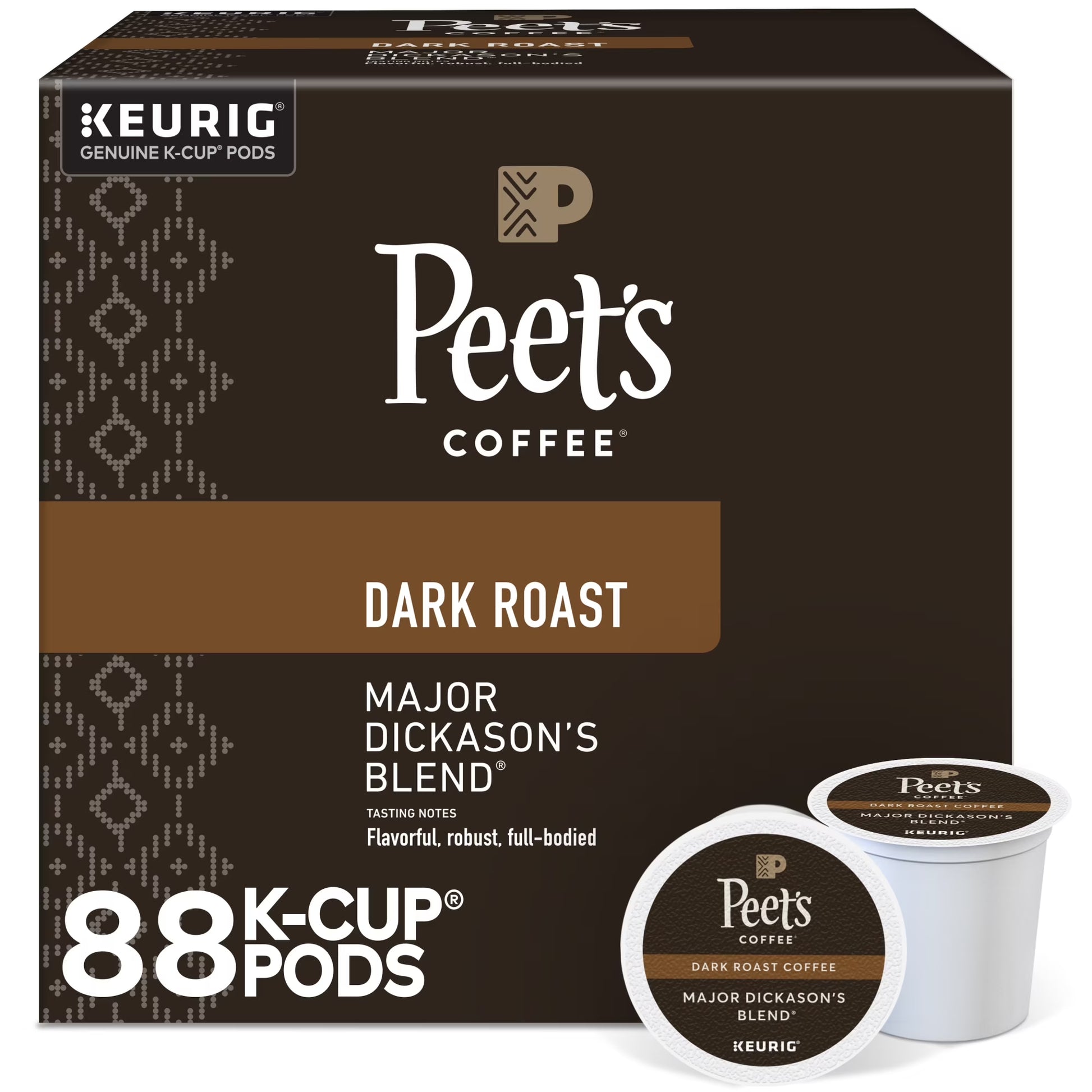 (4 Pack)  Coffee Major Dickason'S Blend Premium Dark Roast Single Serve Coffee Pods (4 Packs of 22)