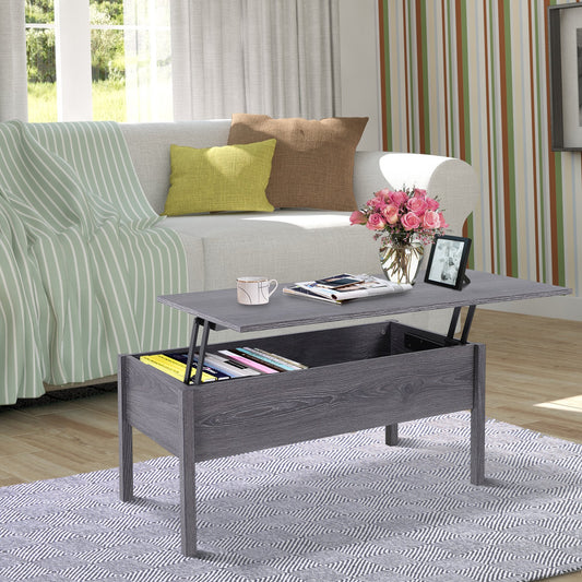HOMCOM 39" Modern Lift Top Coffee Table Storage Shelf with Storage