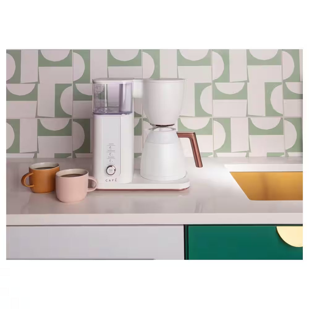 10 Cup Matte White Specialty Drip Coffee Maker with Insulated Thermal Carafe, and Wifi Connected