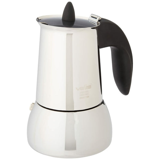 Italian Coffee Pot Valira ISABELLA 4T Black Steel Stainless steel