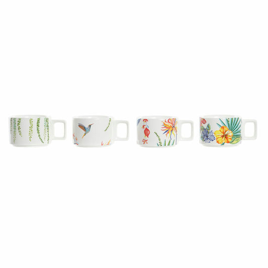 Piece Coffee Cup Set DKD Home Decor Multicolour Dolomite 4 Pieces 260