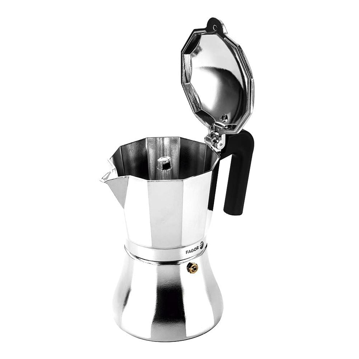 Italian Coffee Pot FAGOR Cupy Aluminium 6 Cups