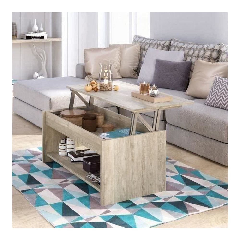 Lift-Top Coffee Table Happy Oak (100 x 50 x 44,6 cm)