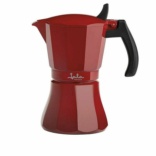 Italian Coffee Pot JATA Cafetera de inducción roja vulcano HCAF2009