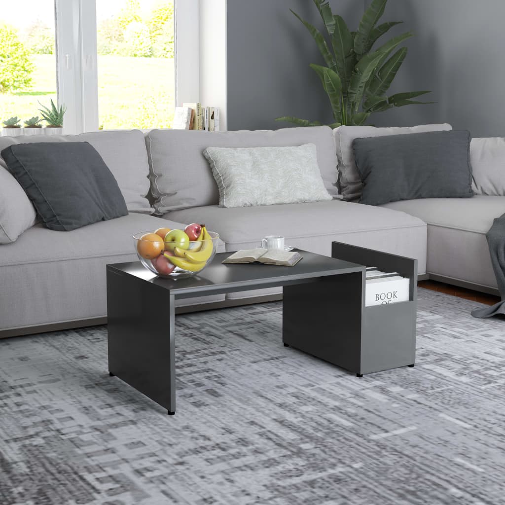 Coffee Table White 35.4"x17.7"x13.8" Chipboard