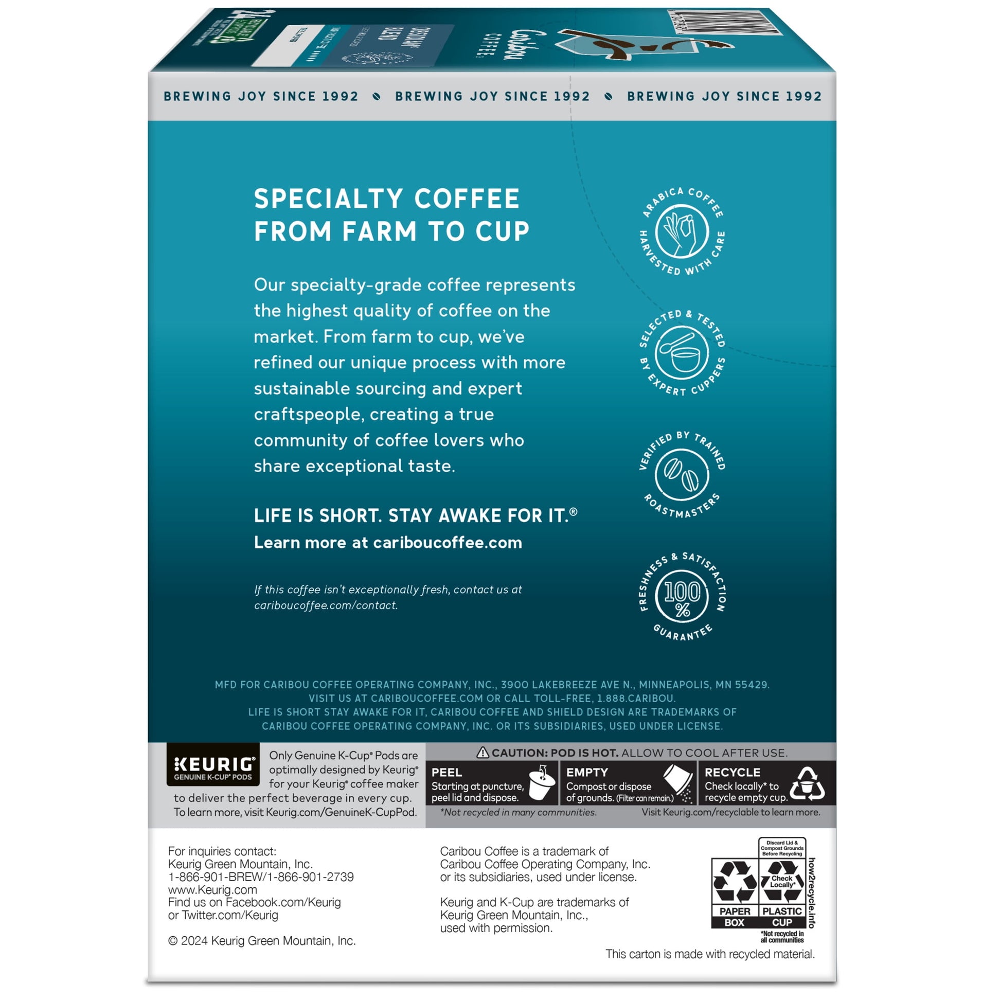 Coffee, Obsidian Blend Dark Roast K-Cup Coffee Pods, 24 Count
