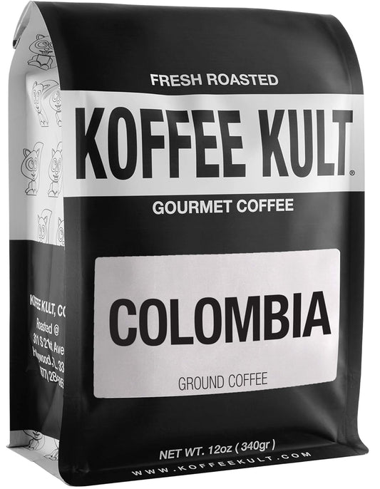 Colombian Medium Roast Coffee Ground Beans 100% Single Origin Colombia Arabica Whole Bean (Ground, 12Oz)