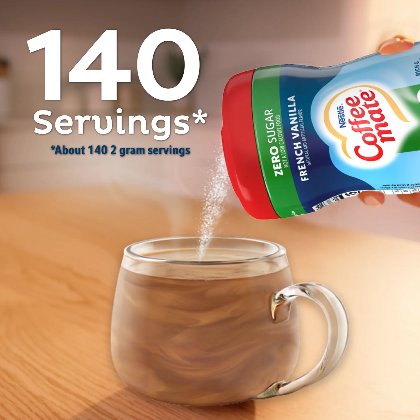 Nestle Coffee Mate French Vanilla, Sugar-Free, Powdered Coffee Creamer, 10.2 Oz