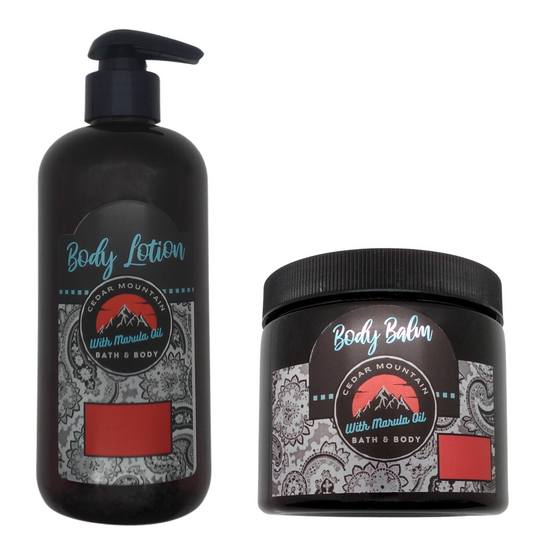 Cedar Mountain Caramel Coffee Scented Marula Oil Body Lotion and Body