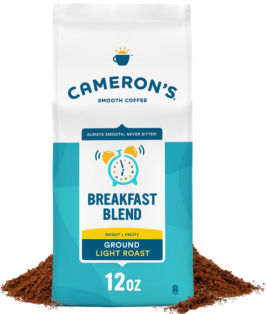 Premium Breakfast Blend Ground Coffee, Light Roast, 12 Oz, Naturally Caffeinated