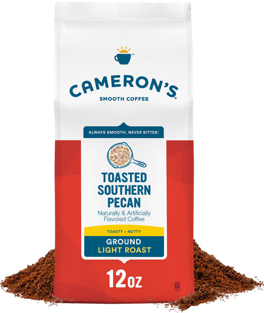 Toasted Southern Pecan Ground Coffee, Light Roast, 12 Oz, Naturally Caffeinated