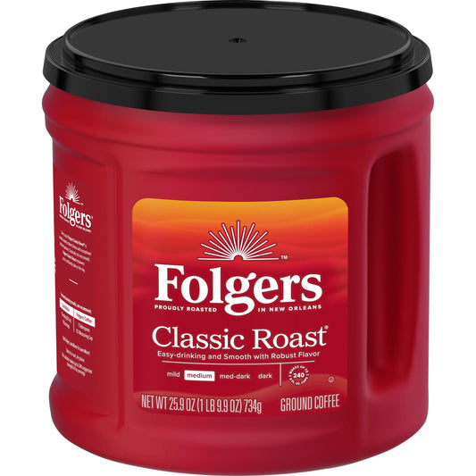 Classic Roast Ground Coffee, Medium Roast Coffee, 25.9 Ounce Canister