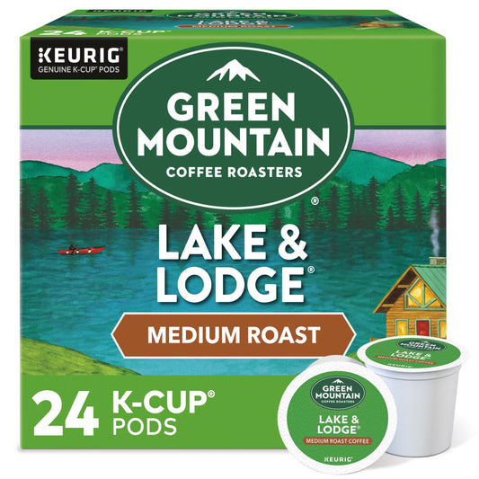 Green Mountain Coffee Lake & Lodge K-Cup Pods, Medium Roast, 24 Count for  Brewers