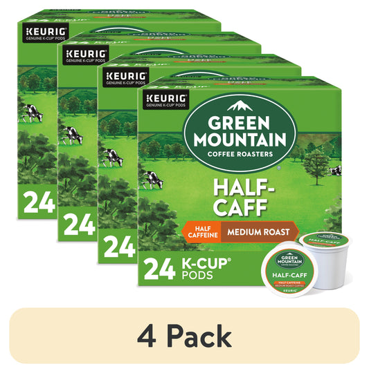(4 Pack) , Half Caff Medium Roast K-Cup Coffee Pods, 24 Count