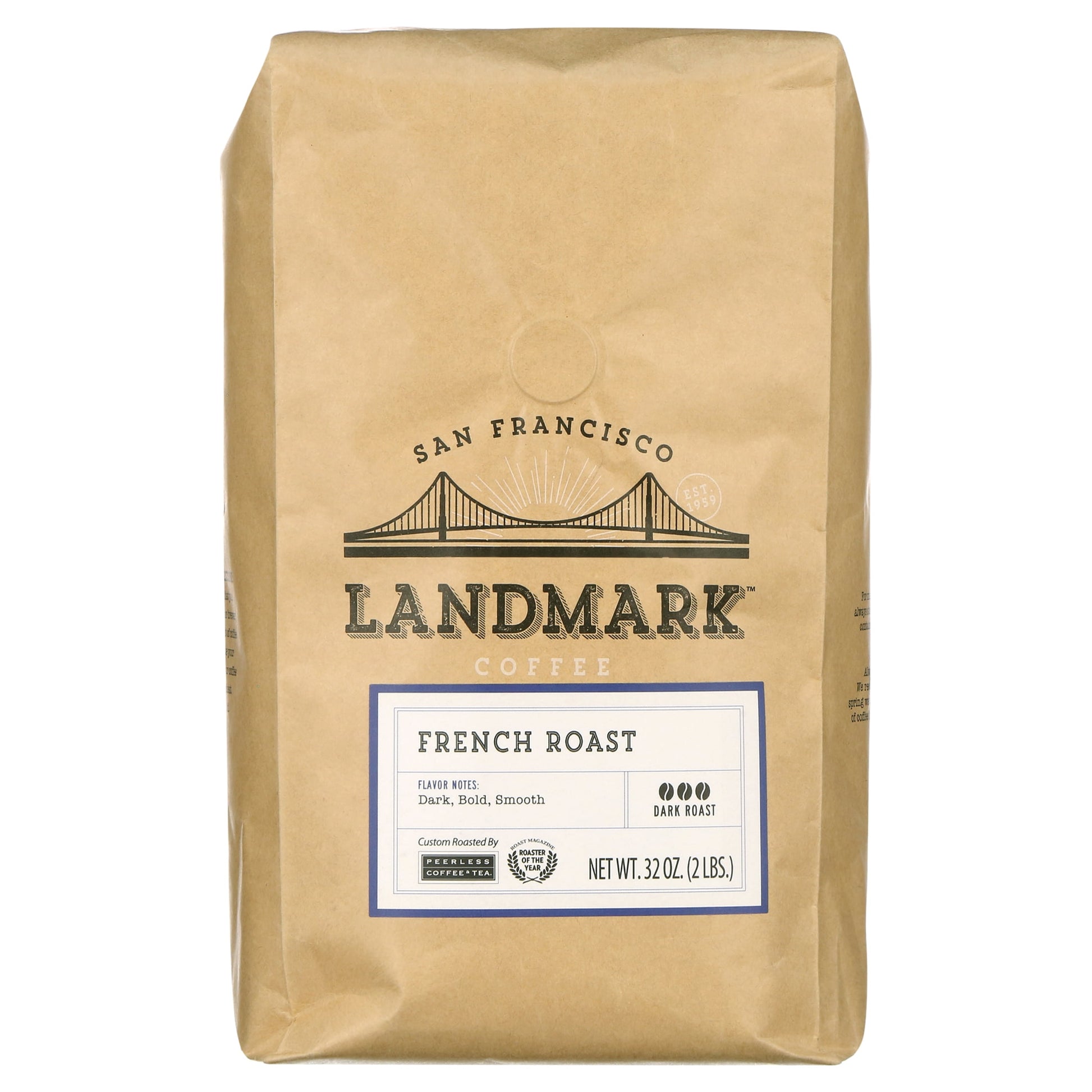 Coffee French Medium Roast Whole Bean Coffee, 32 Oz, Bag