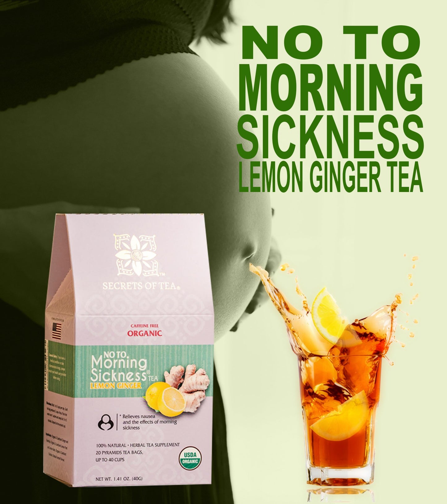 Morning Sickness Tea - Lemon Ginger: 40 Cups