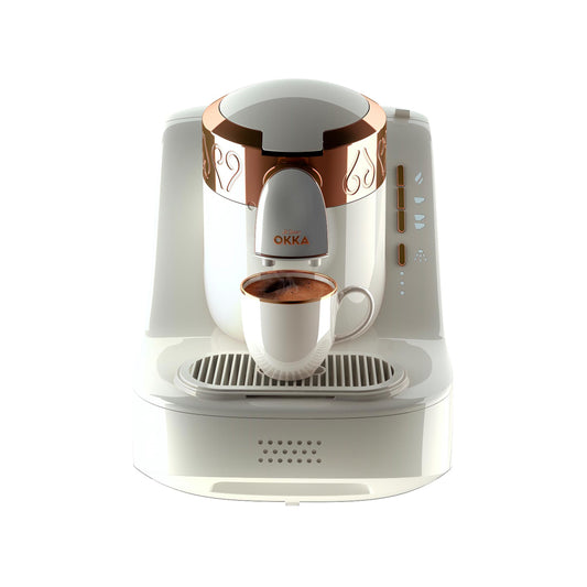Arzum OK001W Okka Automatic Turkish Coffee Machine, White/Copper