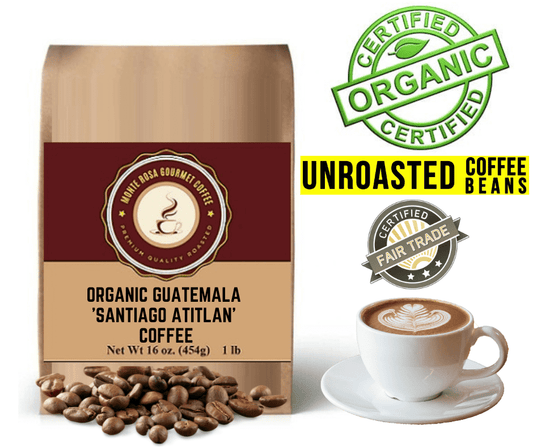 Organic Guatemala 'Santiago Atitlan' Fair Trade Coffee - Green/Unroast