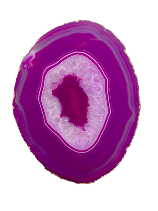 Agate Thin Serving Plate with GOLD Trim