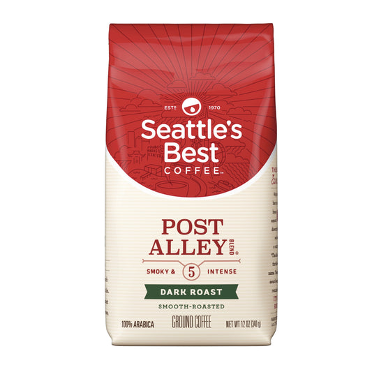 Arabica Beans Post Alley Blend, Dark Roast, Ground Coffee, 12 Oz