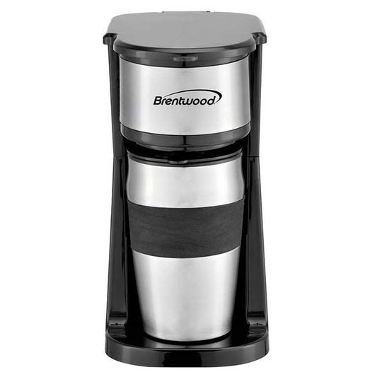 Brentwood Portable Single Serve Coffee Maker with 14oz Travel Mug