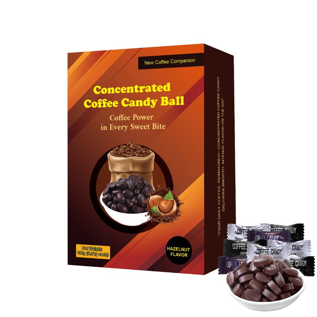 Hazelnut - Flavored Concentrated Coffee Candies, Individually Packaged, No Need for Brewing, with a Rich and Mellow Aroma. Suitable for People Engaged in Outdoor Sports, Those at Parties, and Drivers.