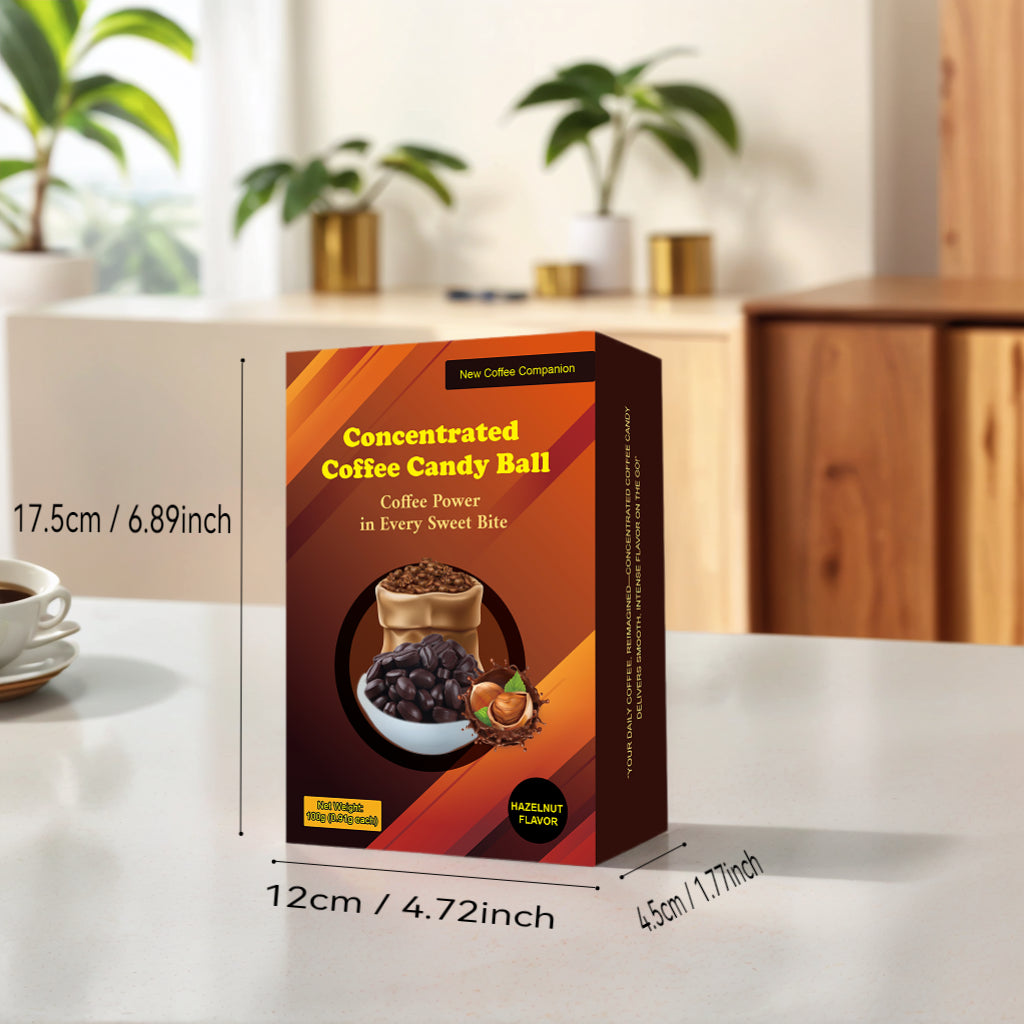 Hazelnut - Flavored Concentrated Coffee Candies, Individually Packaged, No Need for Brewing, with a Rich and Mellow Aroma. Suitable for People Engaged in Outdoor Sports, Those at Parties, and Drivers.