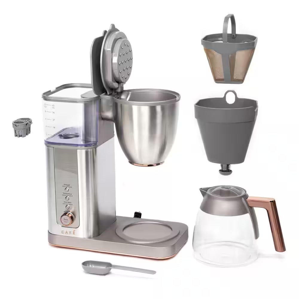 10 Cup Stainless Steel Specialty Drip Coffee Maker with Glass Carafe and Warming Plate, Wi-Fi Connected