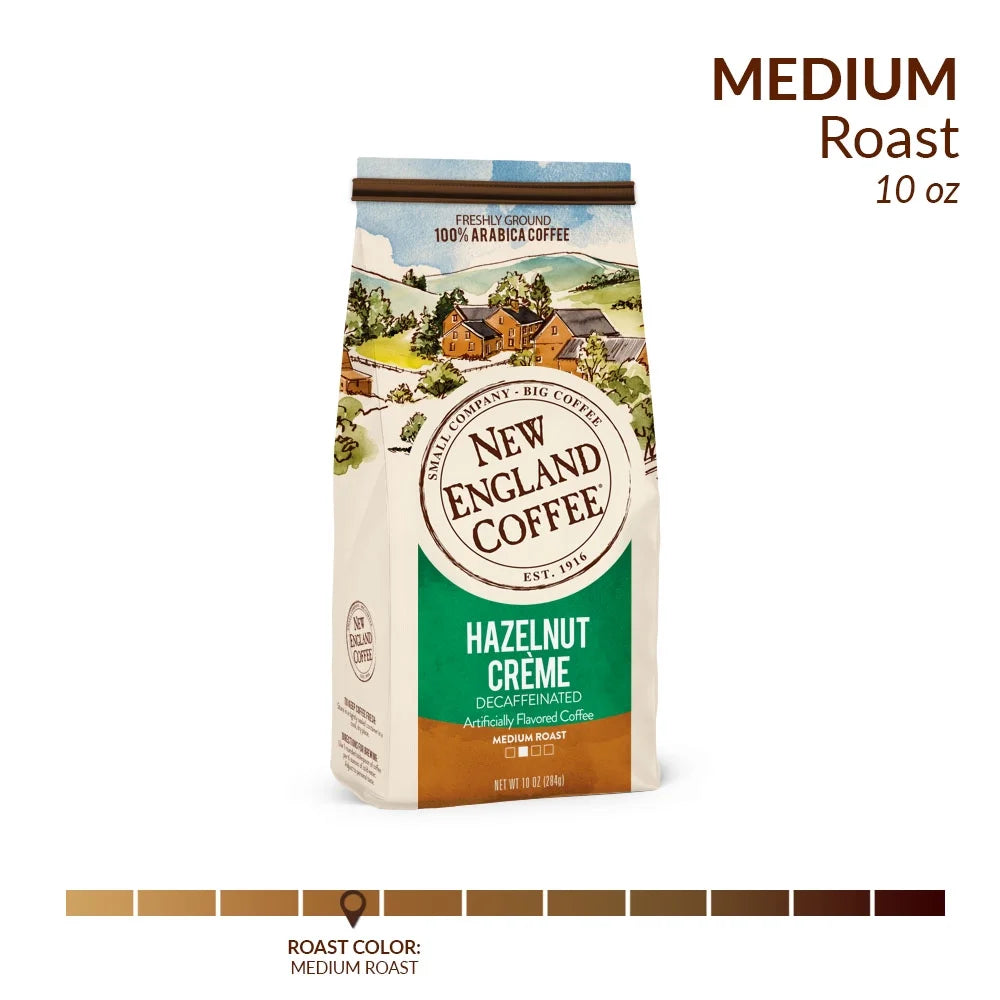 New EnglandãÂ® Coffee Freshly Ground Decaffeinated Hazelnut Creme Coffee 10 Oz. Bag