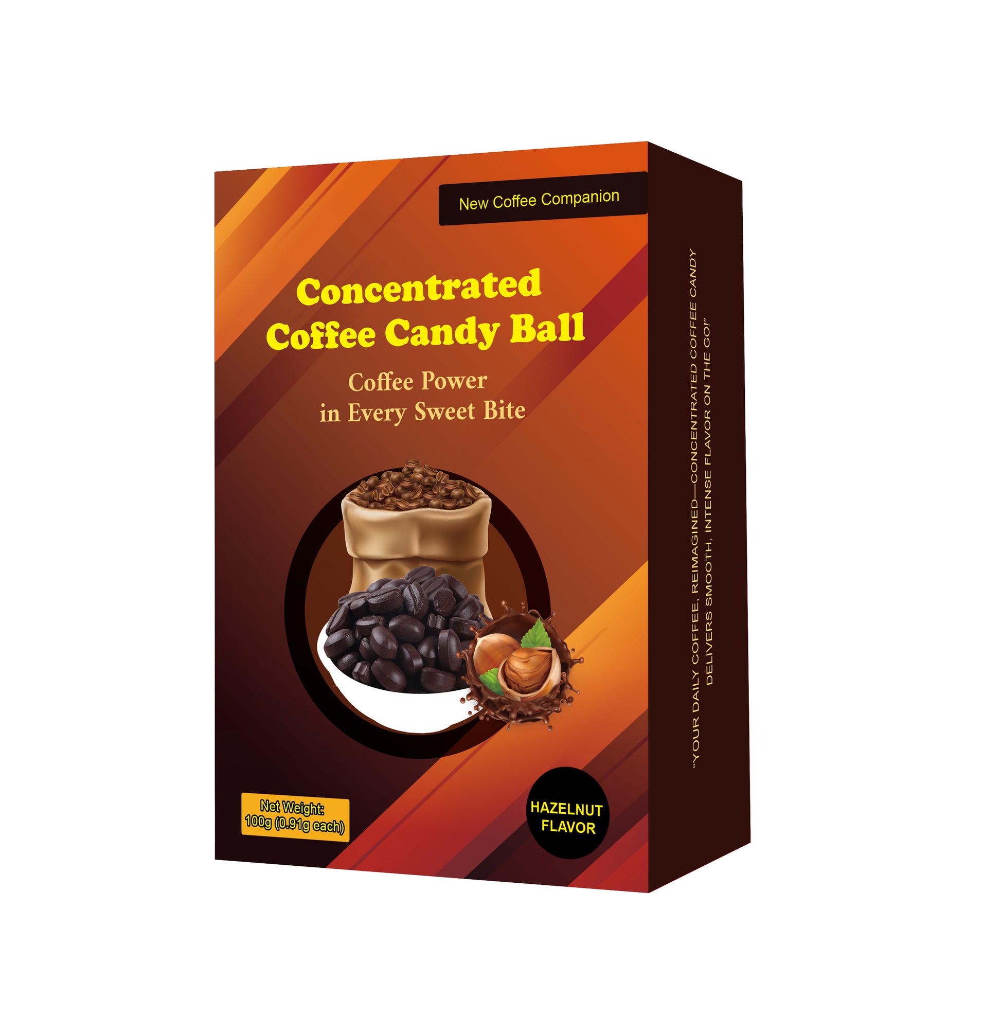Hazelnut - Flavored Concentrated Coffee Candies, Individually Packaged, No Need for Brewing, with a Rich and Mellow Aroma. Suitable for People Engaged in Outdoor Sports, Those at Parties, and Drivers.