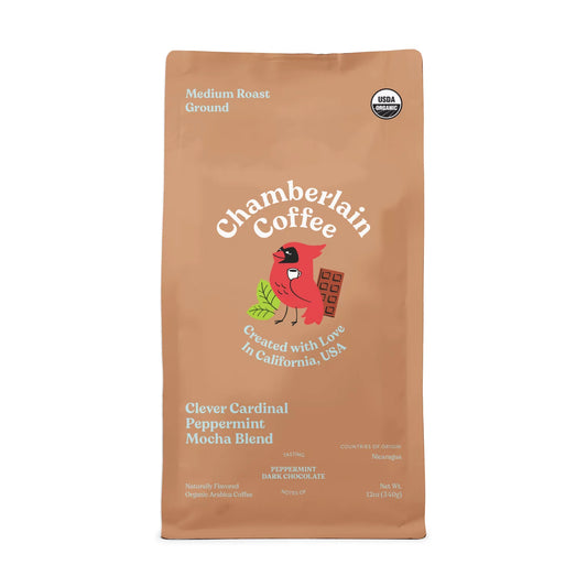 Clever Cardinal Peppermint Mocha Ground Coffee, 12 Oz Bag