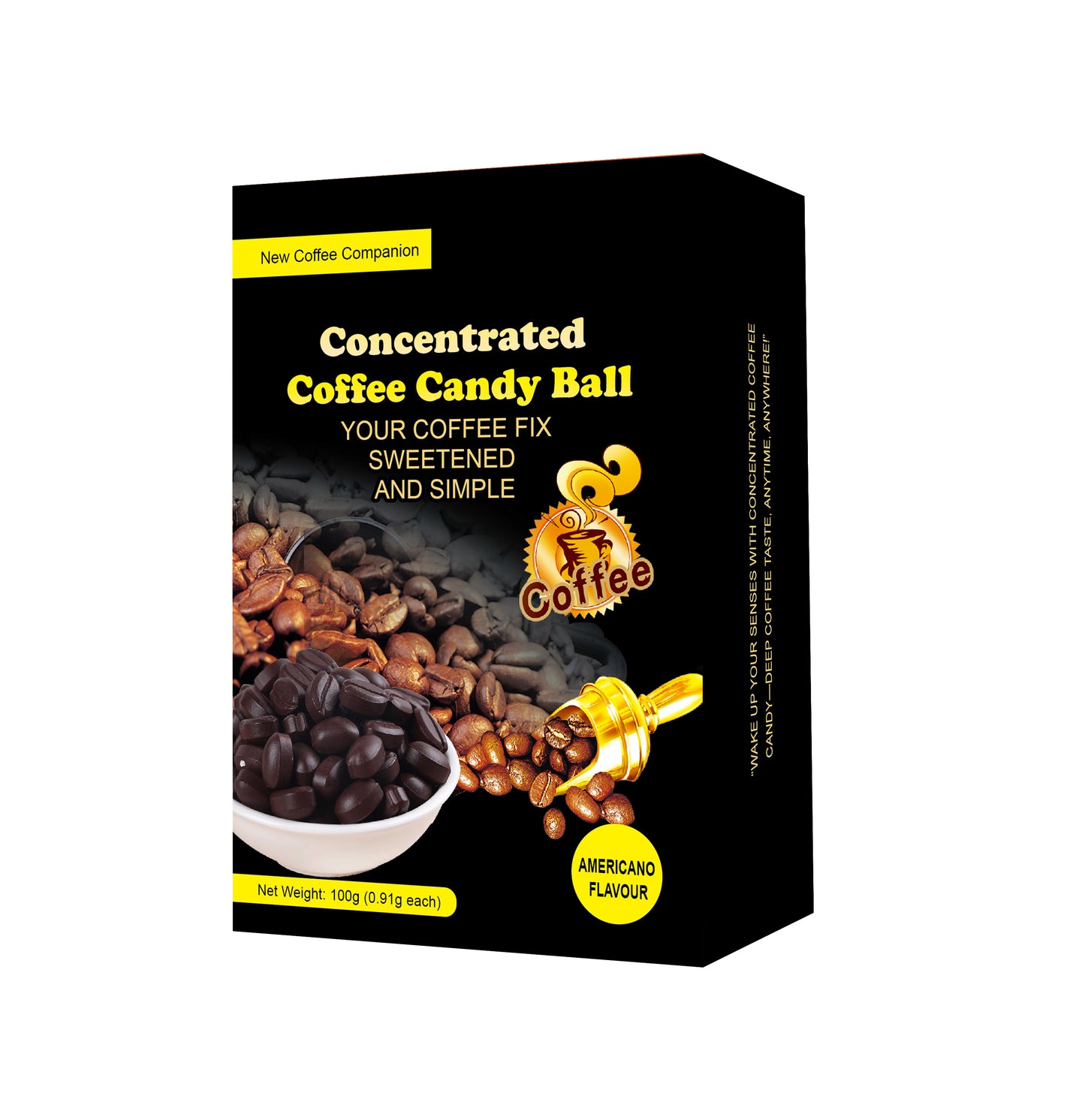 American - Style Concentrated Coffee Candies, Individually Packaged, No Need for Brewing, with a Rich and Mellow Taste. Suitable for People Doing Outdoor Sports, Those at Parties and Drivers.