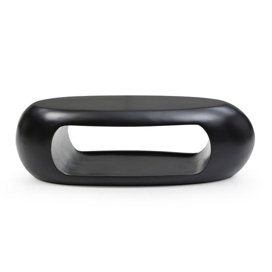 47.24'' Modern Oval Coffee Table, Sturdy Fiberglass Center Cocktail