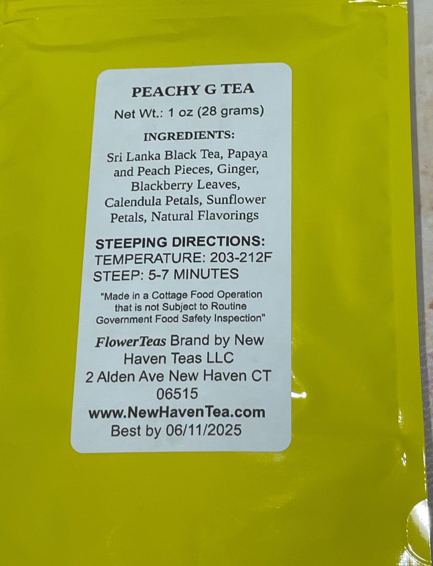 Peachy G Tea Loose Leaf Black Tea with Peaches and Flower Petals