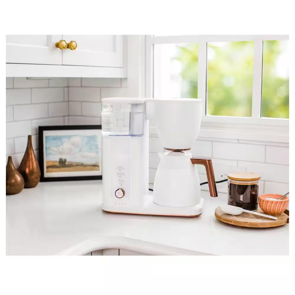 10 Cup Matte White Specialty Drip Coffee Maker with Insulated Thermal Carafe, and Wifi Connected