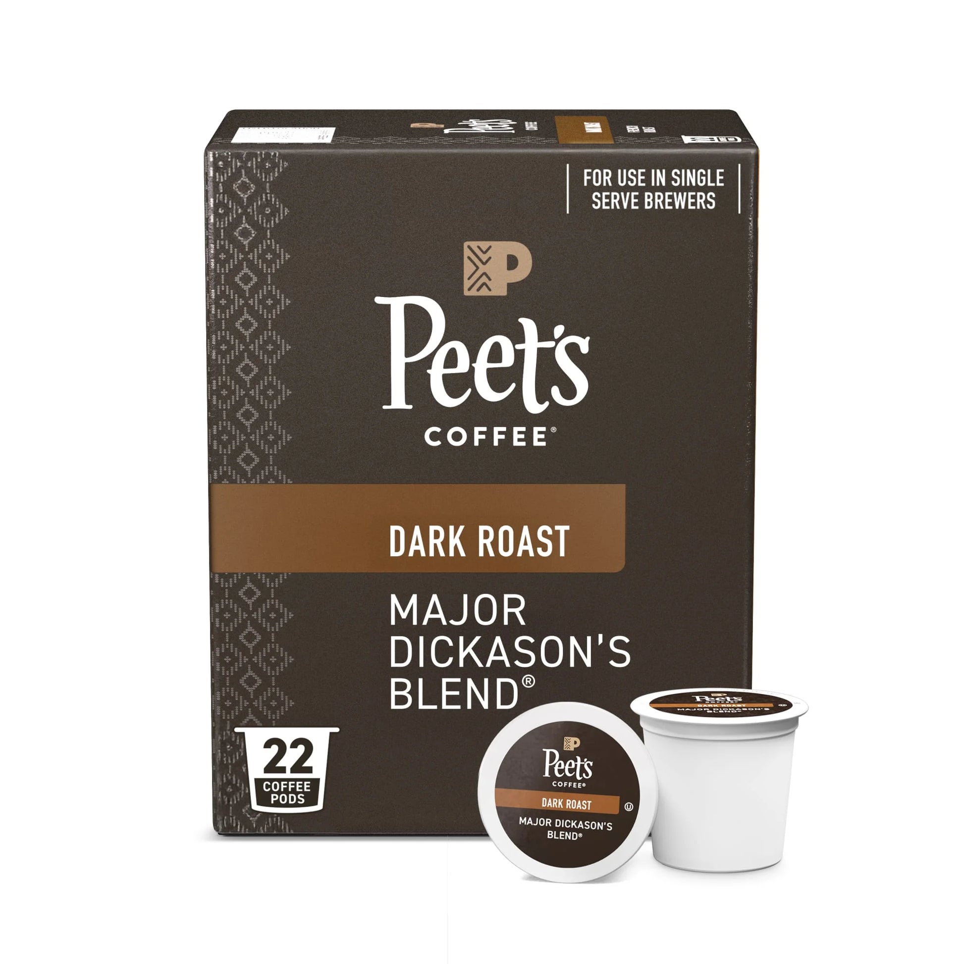 (4 Pack)  Coffee Major Dickason'S Blend Premium Dark Roast Single Serve Coffee Pods (4 Packs of 22)
