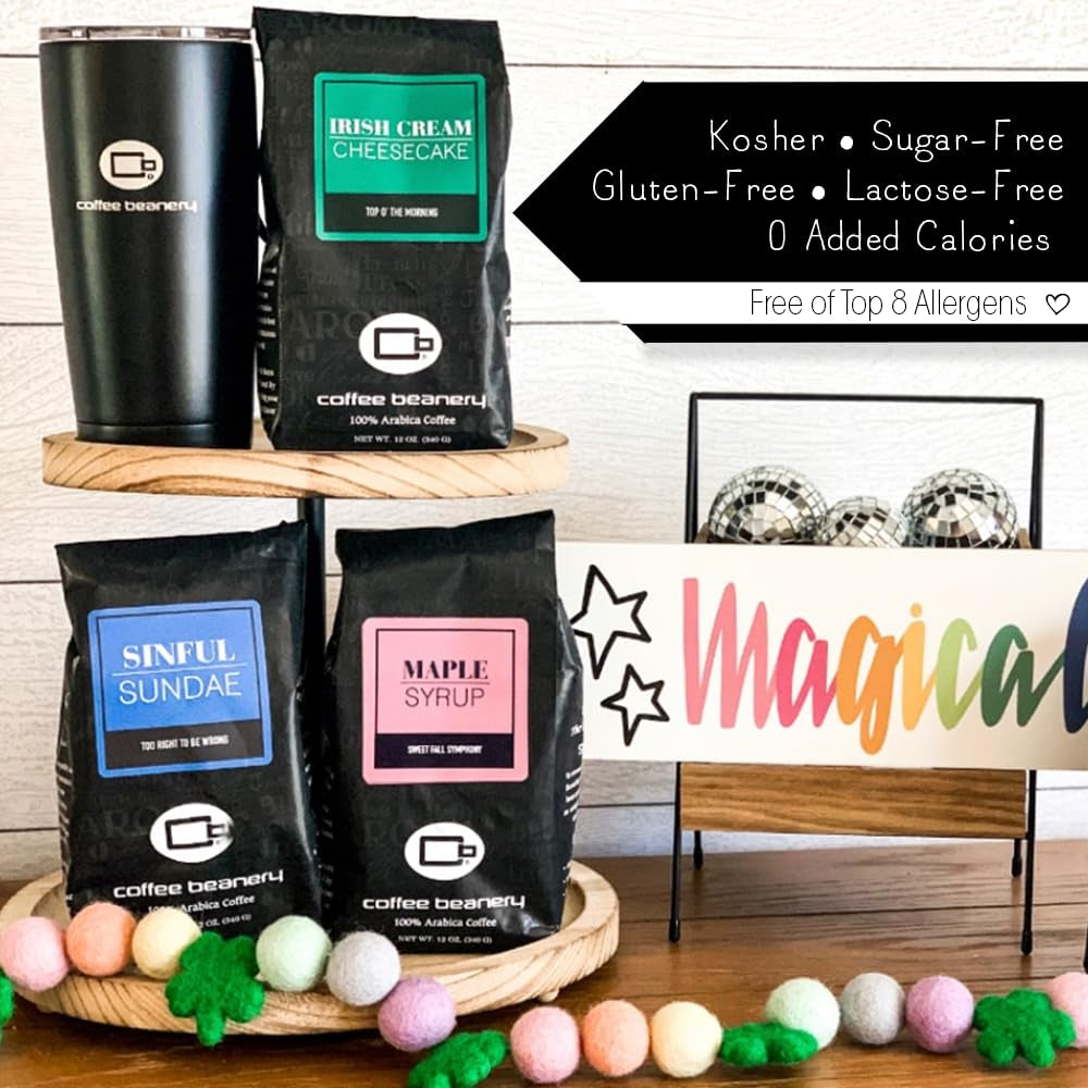 Toasted Almond Flavored Coffee, 1-1.75Oz Try Me Size Coffee Sampler, Light-Medium Roast
