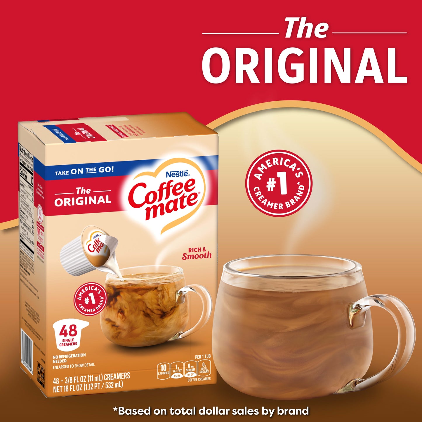 Nestle Coffee Mate, the Original Liquid Coffee Creamer Singles, 9 Fl Oz, 48 Count