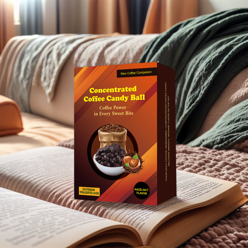 Hazelnut - Flavored Concentrated Coffee Candies, Individually Packaged, No Need for Brewing, with a Rich and Mellow Aroma. Suitable for People Engaged in Outdoor Sports, Those at Parties, and Drivers.
