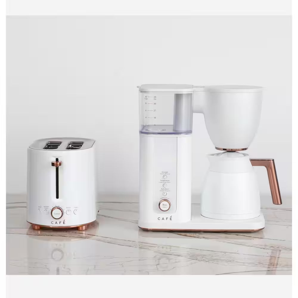 10 Cup Matte White Specialty Drip Coffee Maker with Insulated Thermal Carafe, and Wifi Connected
